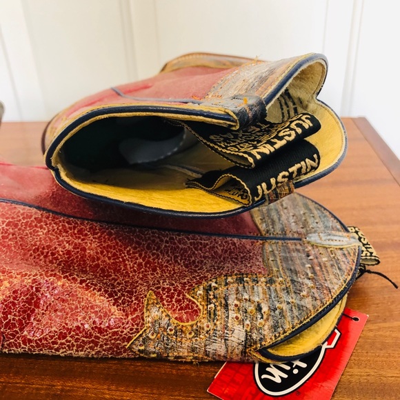 NEW Ladies Justin Red Cowboy Boots - Picture 6 of 8